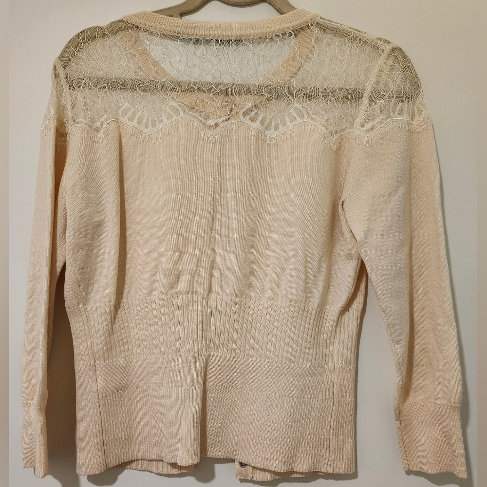 Karen Millen Wool Knit Lace Cardigan Size 3 - Picture 2 of 6